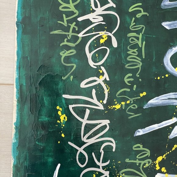 PROCLAMATION Original Wall Art Handmade Mixed Media Asian Fusion Painting 16x20 - Picture 7 of 10